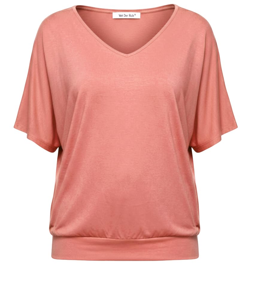 Van Der Rich ® - T-Shirt Raffinierte Einfachheit T-Shirt Einfarbig - Damen
