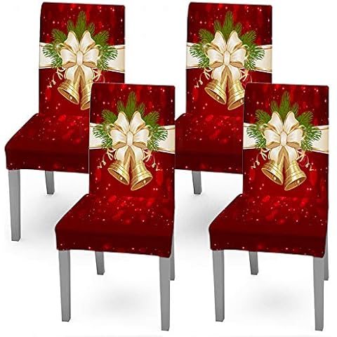 Whaline Jingle Bell Christmas Chair Covers Cover