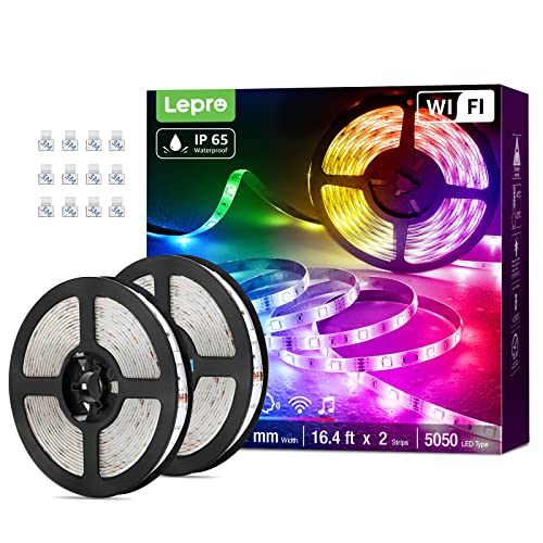 Lepro Striscia LED RGB Smart Impermeabile 10M, Strisce LED da Esterno WIFI con Telecomando e Controller, Compatibile con Alexa e Google Home, Luci LED Colorate per Cucina, Bagno, Terrazza, Festa
