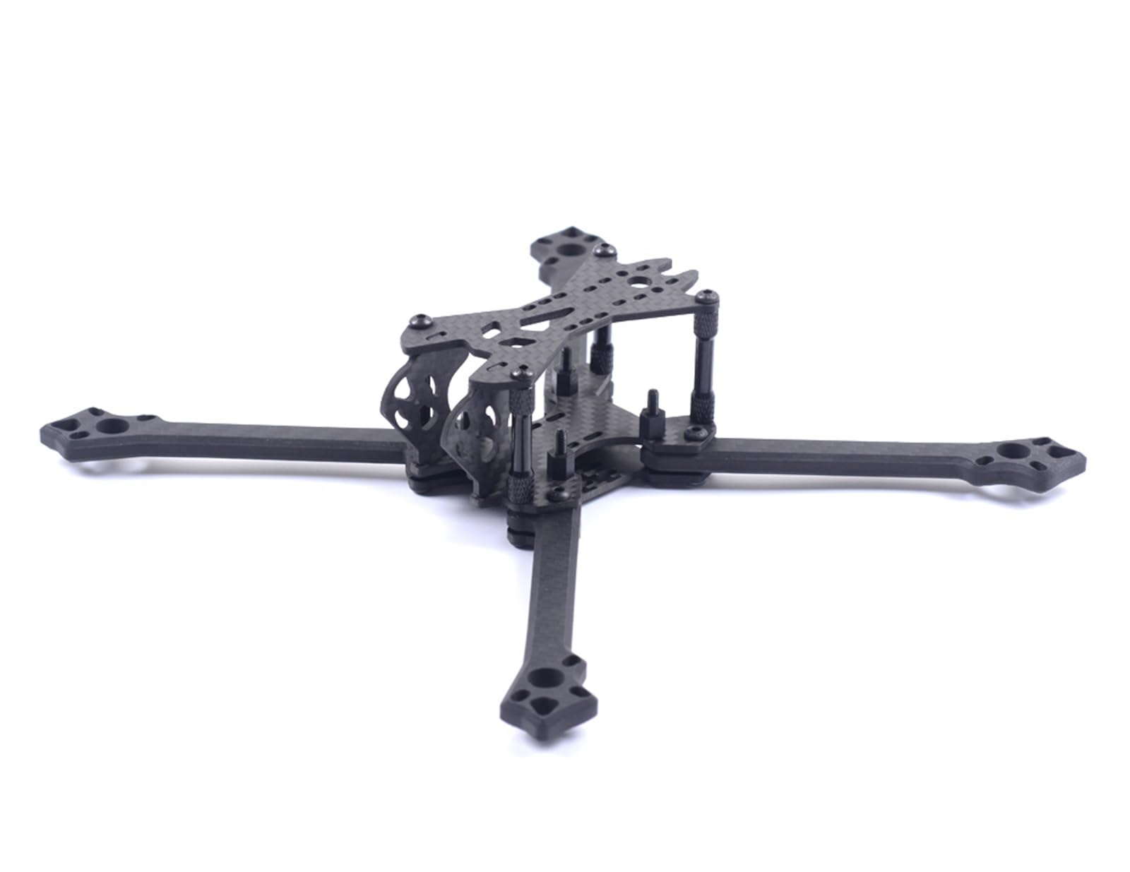 XEBRAD Zestaw ramek do quadrocoptera RC 217 mm 5" z ramą, strukturą ramion i włókna węglowego do wyścigów drona Zestaw do budowy dronów