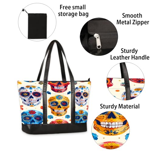 PU Leather Tote Women Weekender Bag Shopper Handbag Travel Purse, Laptop Tote Bags with Zipper4