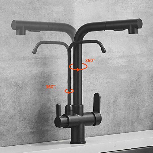 Grifo de cocina de 3 vías lifta con rotación 360 grados y 2 modos de flujo 3