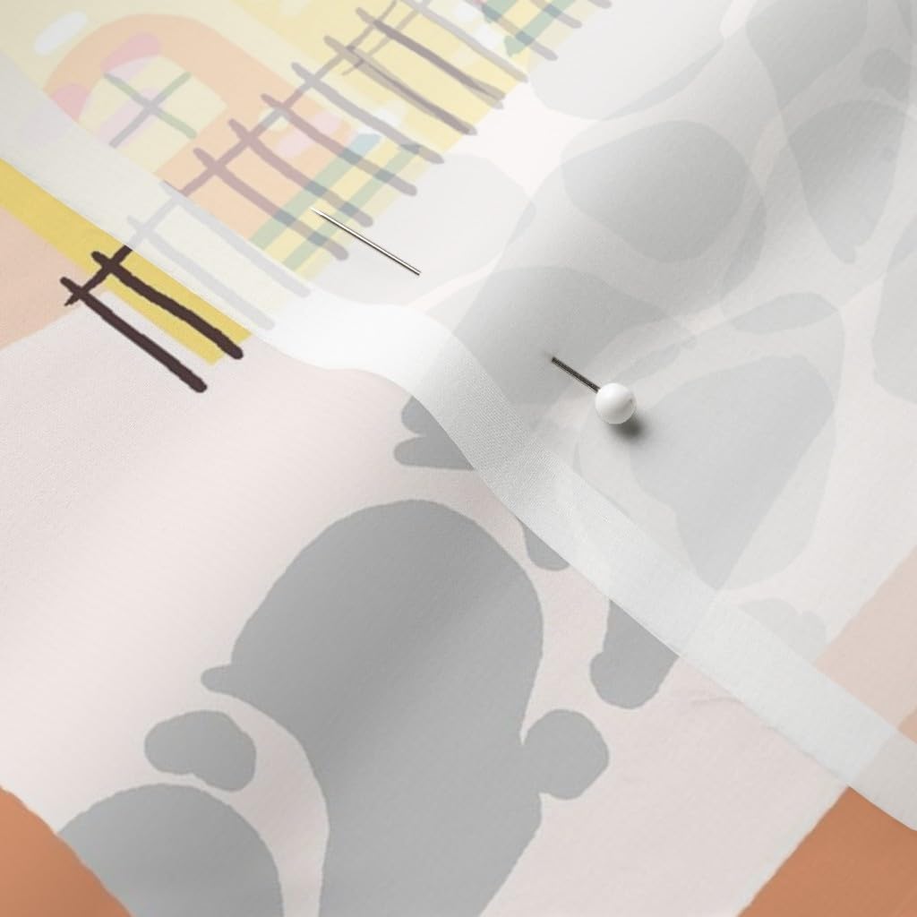 Spoonflower Fabric - Play Mat Jungle Animals Zoo Alphabet Interactive Toy Printed on Chiffon Fabric by The Yard - Sewing Fashion Apparel Dresses Home Decor