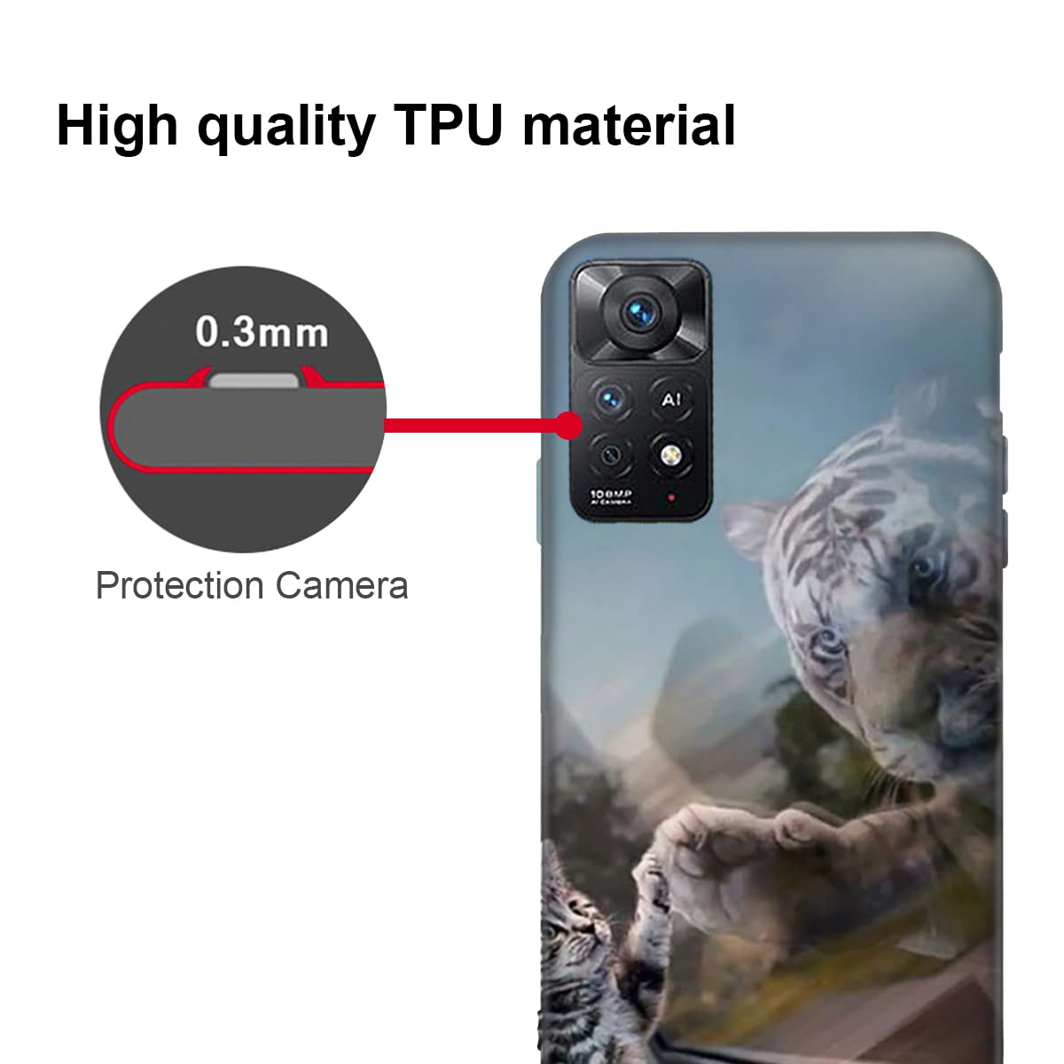 Cover DiaryTown Per Xiaomi 11T 5G/Pro: Custodia TPU Morbida Con Motivo Leone Viola - Antiurto E Sottile