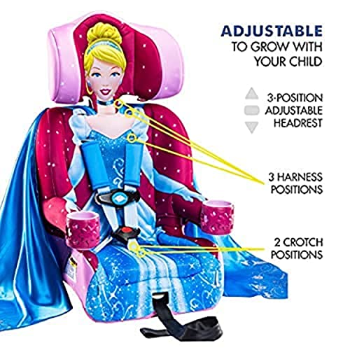 KidsEmbrace Disney Pink Cinderella 2-in-1 Forward-Facing Booster Car Seat LATCH | 5-Point Harness Booster 22-65lbs converts to Belt-Positioning Booster 40-100lbs | Adjustable - Thumbnail 3