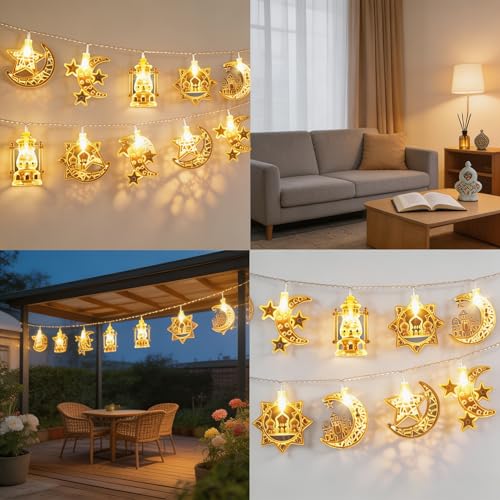 Image of 40 LED Star String Lights Battery Operated 20FT Star Mini Star Fairy Lights for Patio Garden,Wedding, Party, Home Decoration (Five-Combination)