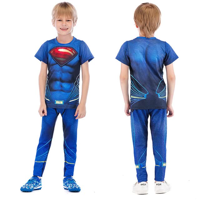 Compression Shirt Pants Kid's Sets Short Sport Suit Boys Boxing Muay Thai Jiu Jitsu Rashguard Children's MMA Training Sportswear