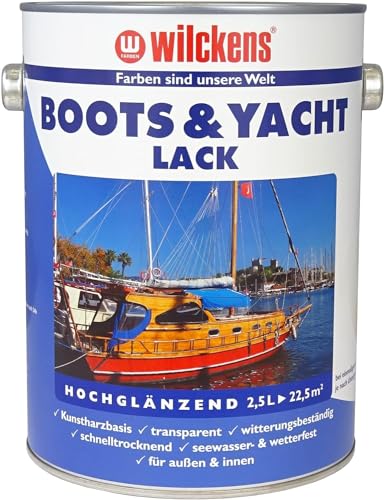 Boots & Yachtlack 2x 2,5 L klar Bootslack Boot Yacht Lack hochglanz Klarlack Kunstharzlack farblos hochglänzend Speziallack Holzlack Holzschutz