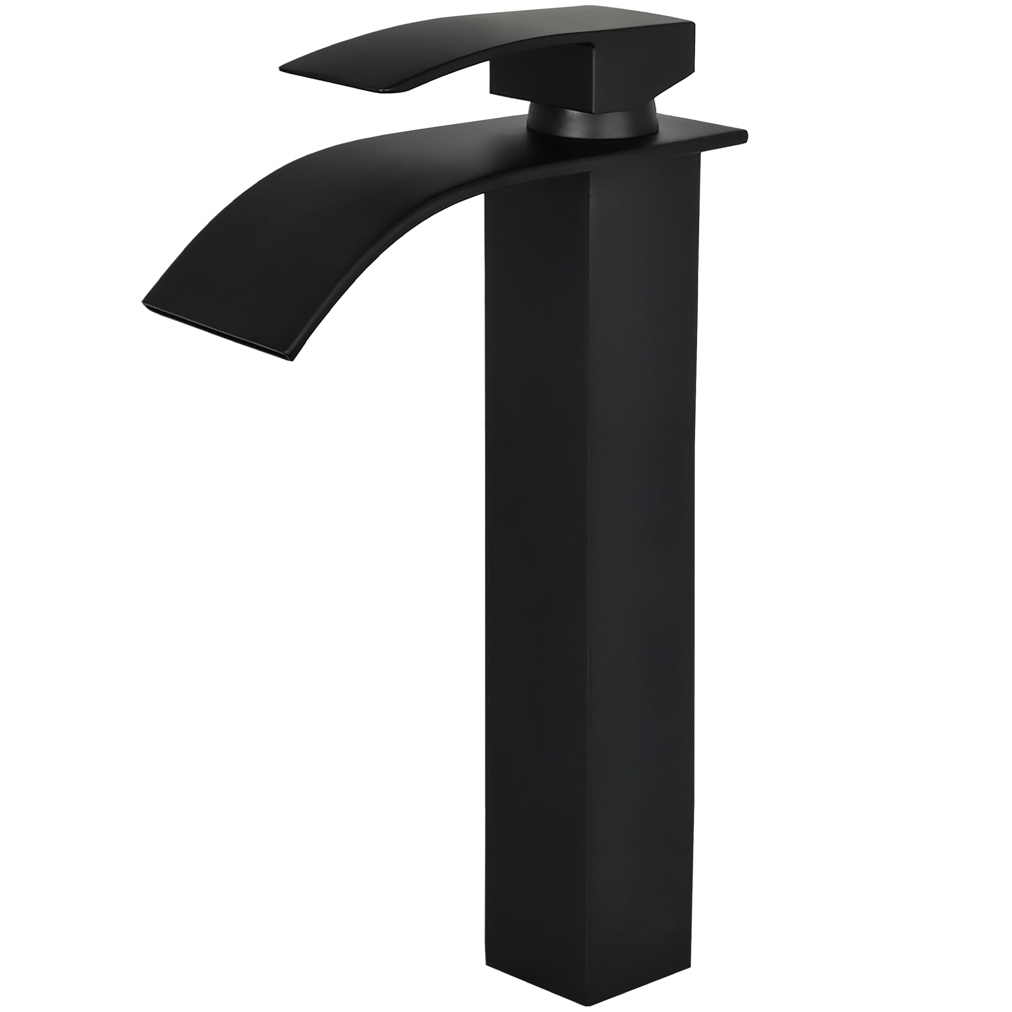 VALAZ Robinet Haut Pour Vasque Salle de Bain | Mitigeur Lavabo, Mélangeur Eau Froide et Chaude, Pas de Fuites, Installation Facile | Laiton, Inoxydable, Élégant, Noir Mat, Cascade, Série Aljibe