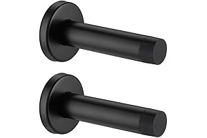 JQK Door Stopper Black, Door Stop Bumper Wall Protetor 2 Pack