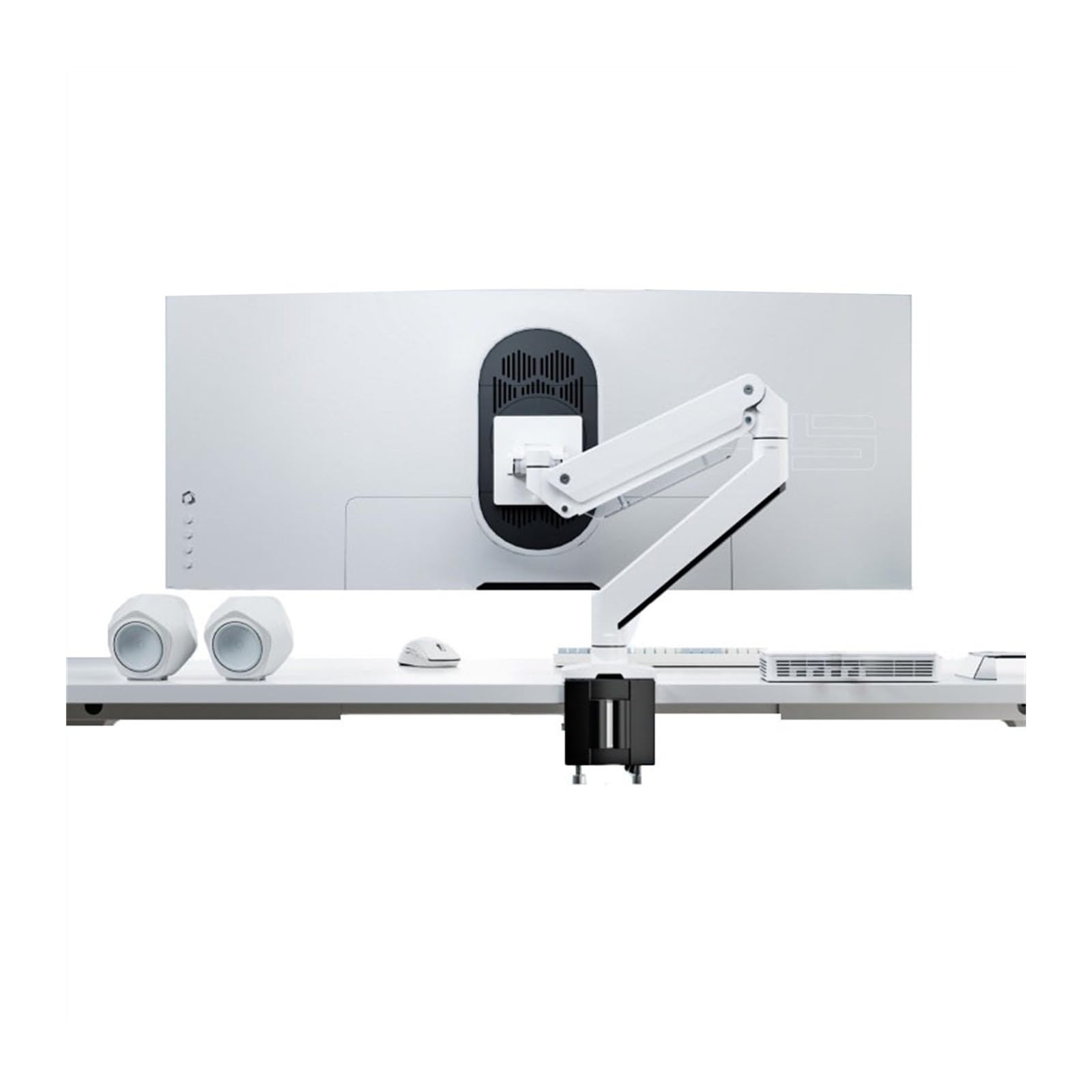 YNBSHGAA Heavy Duty Single Monitor Mount with 3.0 USB Ports, Aluminum Pneumatic Spring Desk Mount Arm Fits Ultrawide Monitors up to 49 inches and 39.6 lbs