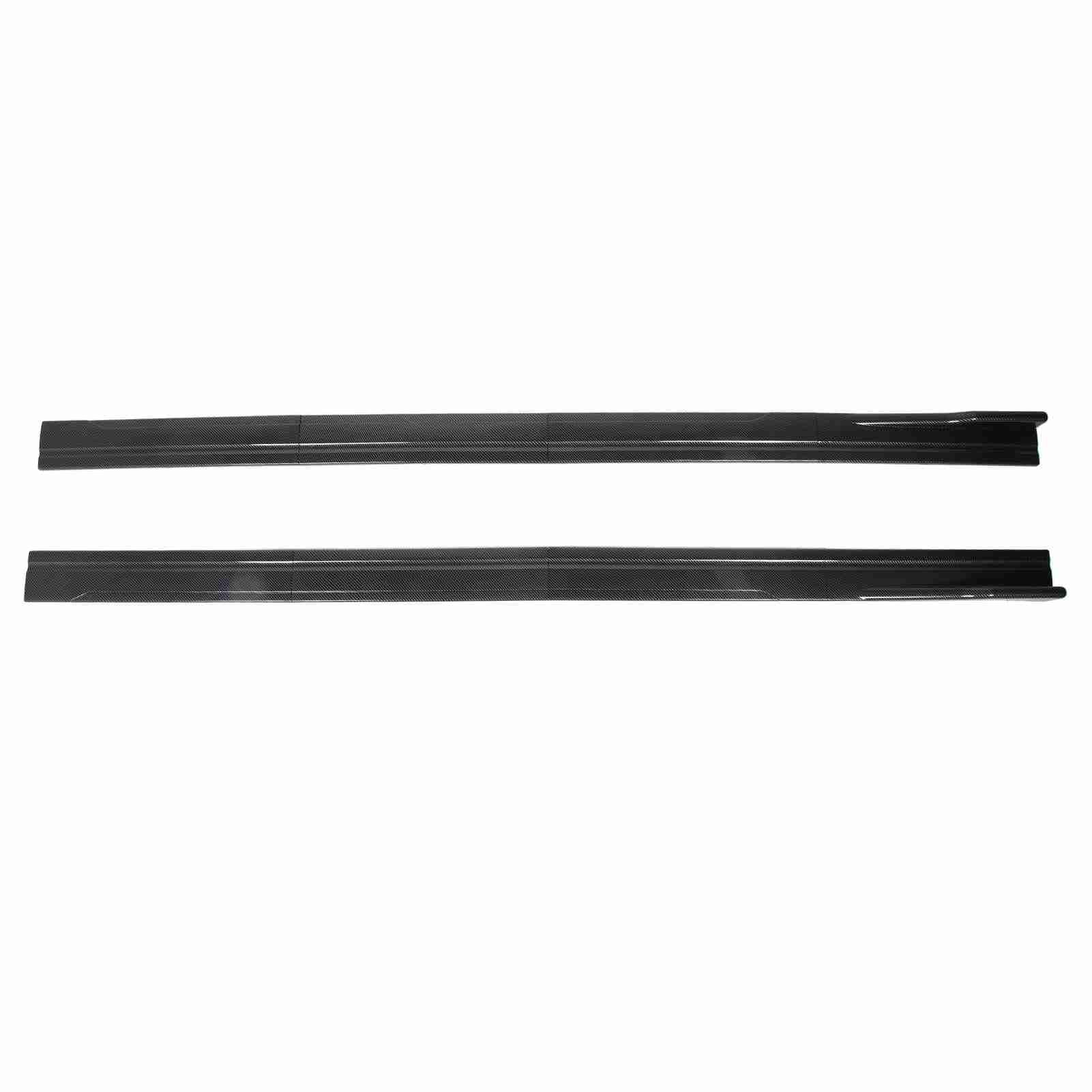 8 faldas laterales de coche de 86.5 in, divisores ABS con patrón de fibra de carbono, reemplazo universal para, panel basculante negro brillante con tornillos, mejora la
