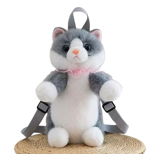 Ueeksry Stuffed Animals Backpack - Lifelike Stuffed Cat Plush Backpack