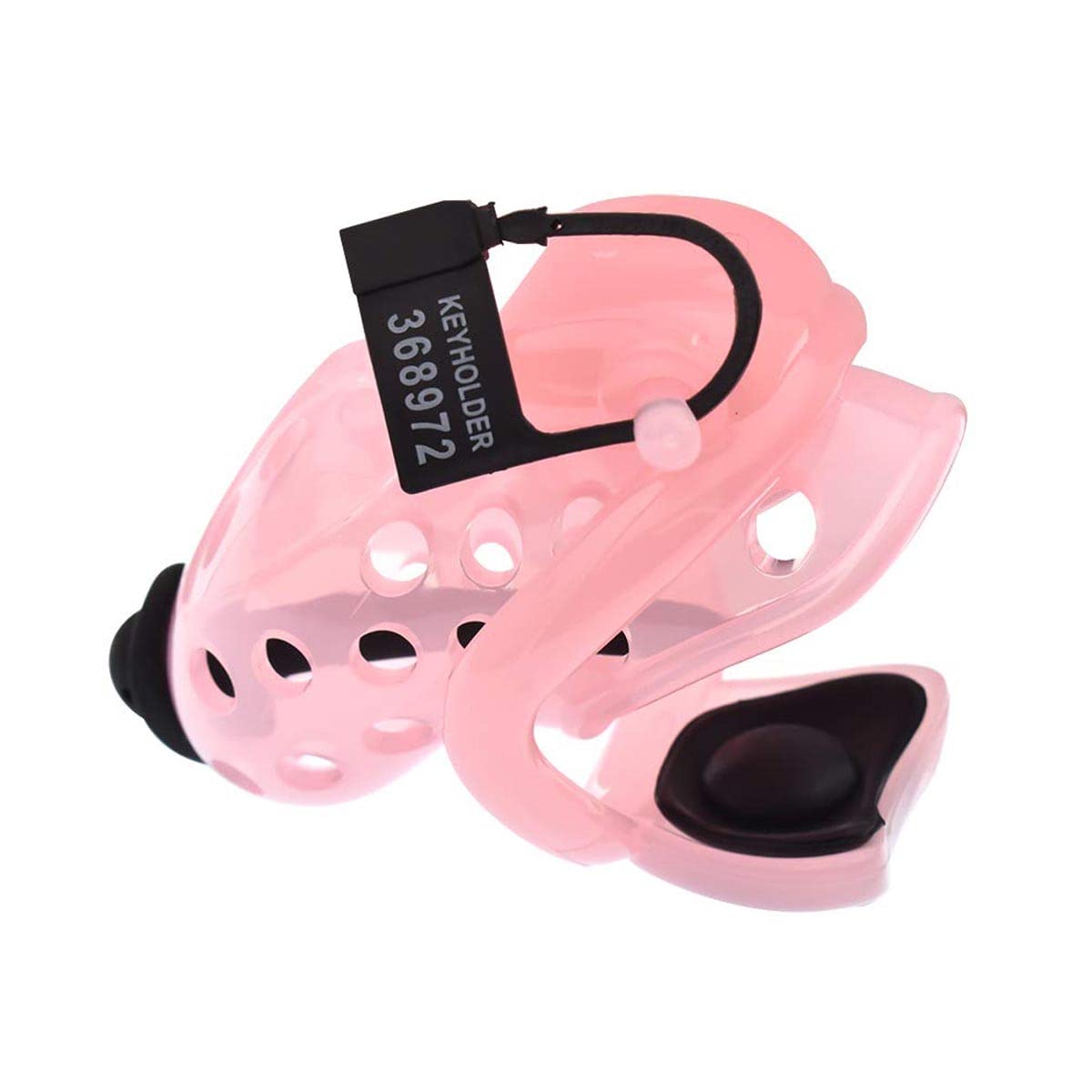 AAKOMA Cage de chasteté électrochocs masculins Conception ergonomique électrique Dispositifs de chasteté sexuelle Verrouillage de la cage du pénis avec 4 tailles d'anneaux Sex Toys (court style, Pink)