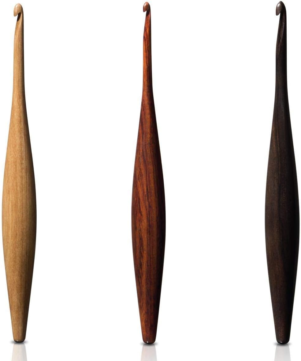 Furls Crochet Hook, Ebony Streamline Wood, Ergonomic Handle Crochet Hooks 7" (Streamline - Ebony, P - 10.00MM)