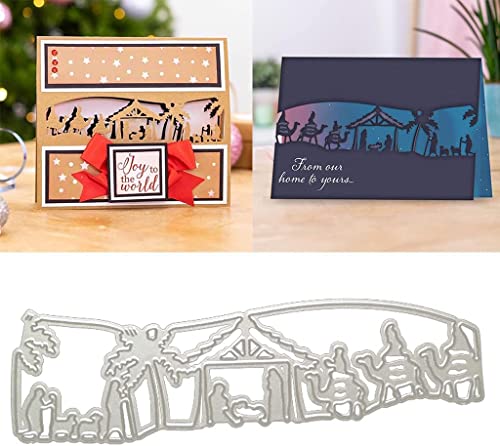Nativity Cutting Dies for Card Making,Desert Cutting Dies Cut Stencils for DIY Scrapbooking Photo Album Decorative Embossing Paper Dies for Card Making Templated+Cute Brooch Pin