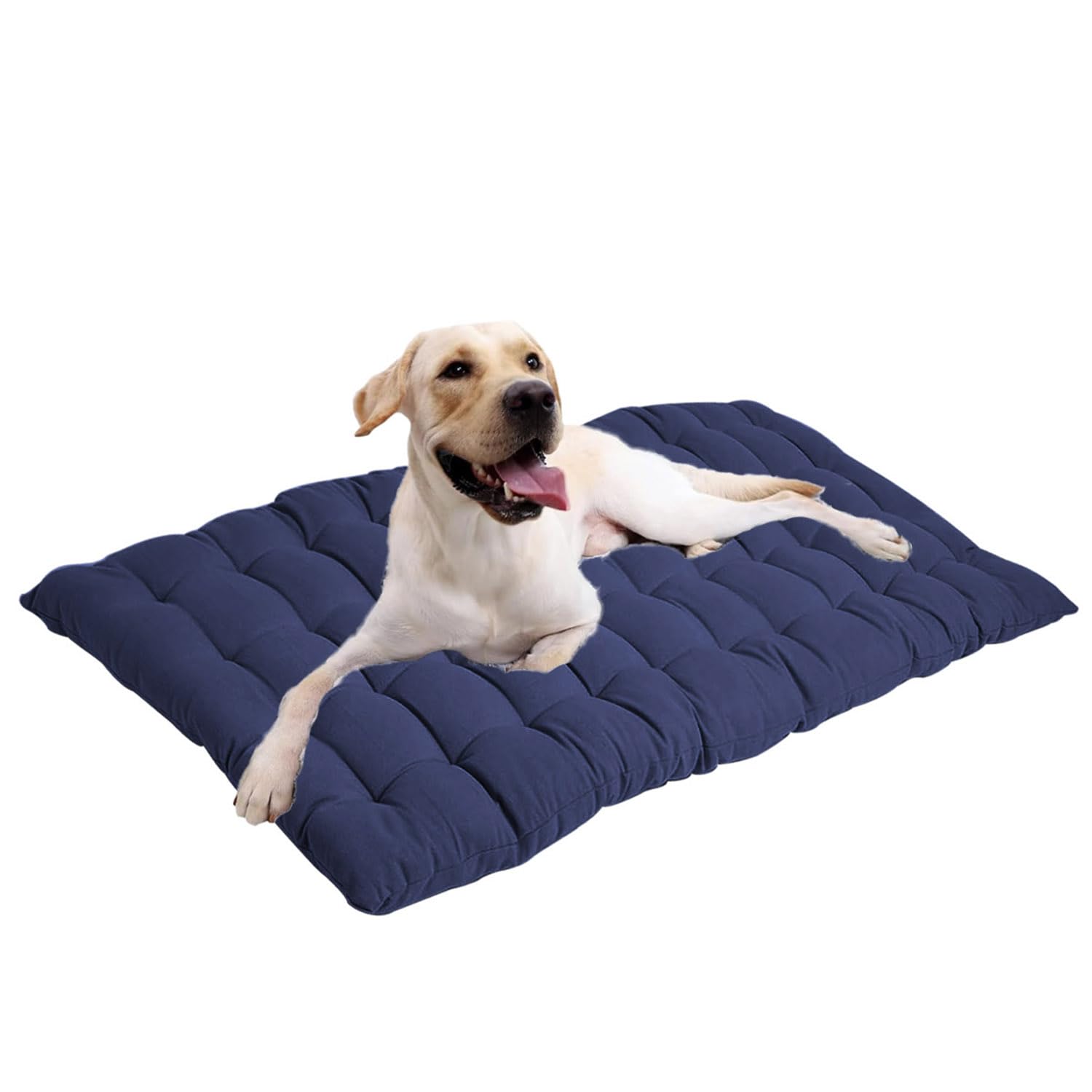 Waigg Kii Large Dog Bed Cotton Crate Mattress,Calming Crate Dog Mattress Bed Anti Anxiety XXL,Washable Large Dogs Pet Beds Mats for Medium Large Dogs (Blue,100 * 50CM)