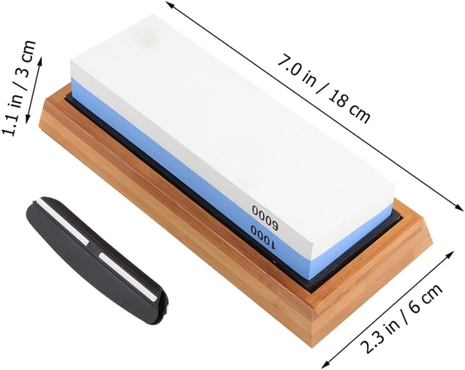 Tofficu 1set Double-sided Sharpening Stone Kit for Household Use Grit Base Holder Stone Kitchen Tool for Quick Knife Sharpening