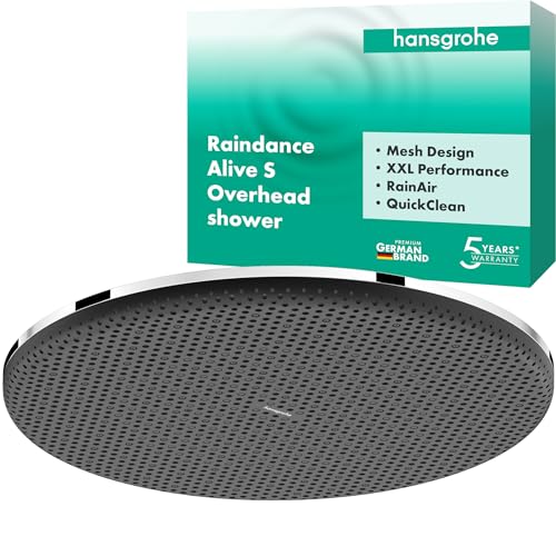 hansgrohe Raindance Alive S - Kopfbrause runde Duschbrause (300 mm) Regendusche mit 1 Strahlart für Wand- oder Deckenmontage Brausekopf mit Antikalk-Funktion Chrom 24520000