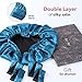 Hat Hut Satin Bonnet Silk Bonnet for Sleeping Cap for Curly Hair Bonnet for Women Two Layer Reversible Bonnet with Tie Band (Prussian Blue/Black)