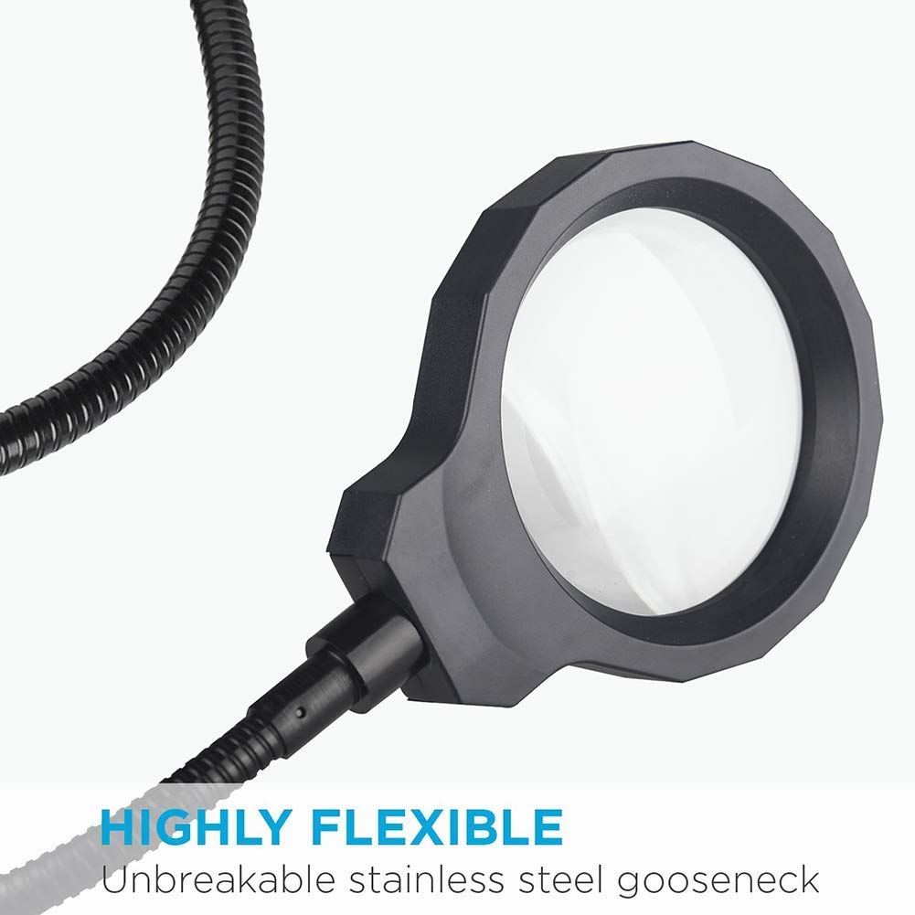 Lupa, lámpara de Aumento USB 10X, con Clip Iluminado y Luces LED para degeneración Macular, Personas Mayores, Lupa D con Lente Flexible