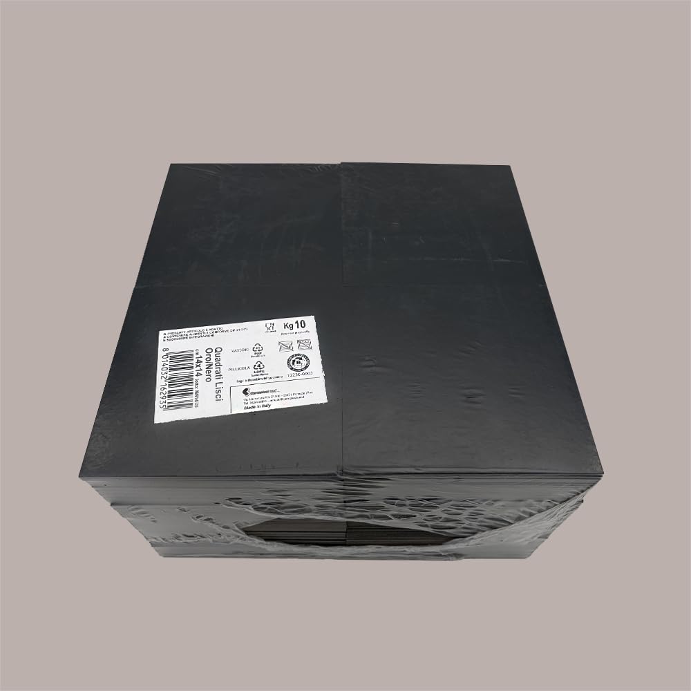 Tavoletta Vassoio Rigido Sottotorta Dolce in Cartoncino Alimentare Oro e Nero 14x14 cm 10 Kg Lucgel