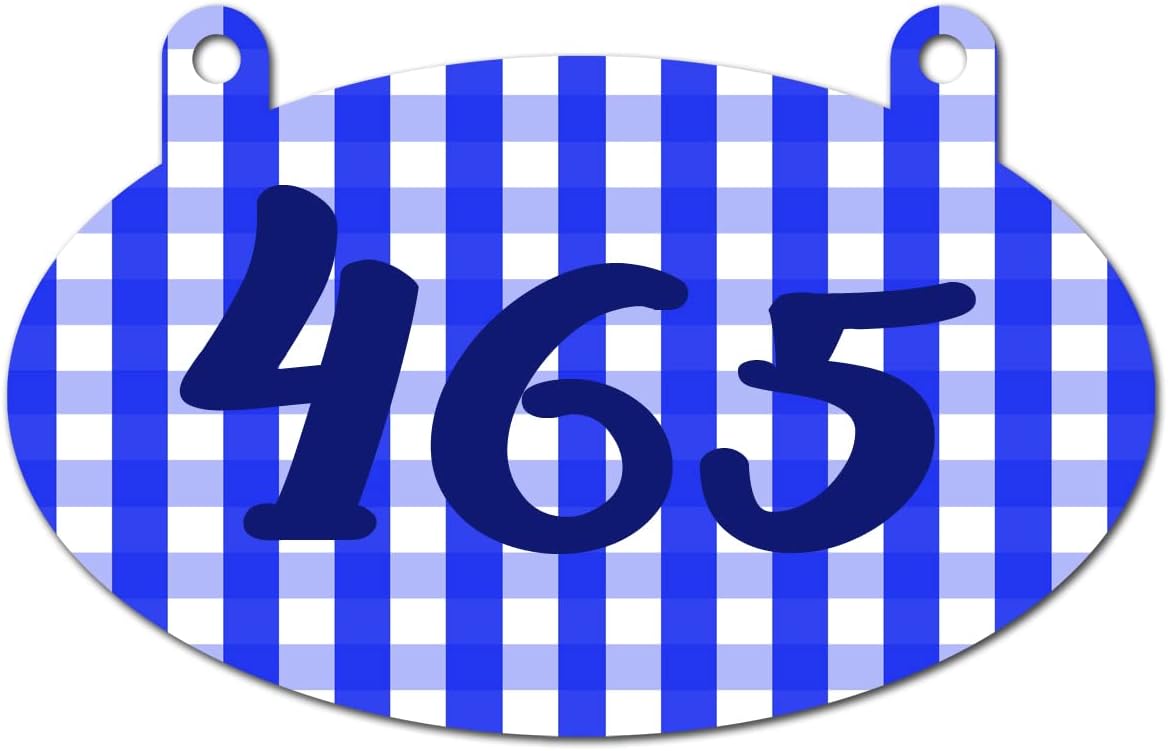 VWAQ Custom Plaid Aluminum Sign Reflective Mailbox Number - Double Sided Hanging Personalized Address Plaque - AS2S9 (Sky Blue)