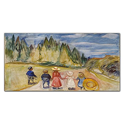 Photo image d'intérieur forest fairytale Edvard Munch tableau impression sur toile 120x60cm