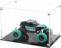 Vista 12 de Caja de exhibición de acrílico transparente de montaje simple con base negra, soporte elevador para figuras y accesorios de juguetes removibles