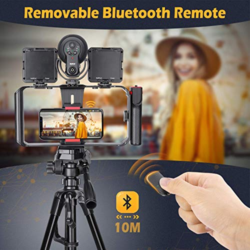 Zeadio Bluetooth Smartphone Video Rig, draadloze grip stabilisator mobiele telefoon statief houder met afstandsbediening… - Afbeelding 4
