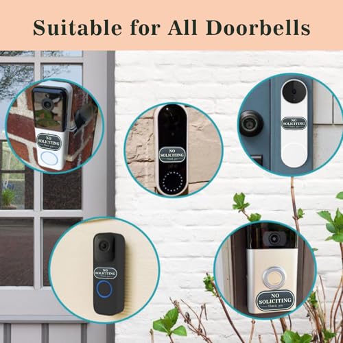 small no soliciting sign for house6 pcs no soliciting signwith glow in the dark stickerstiny size perfect for video doorbellcompatible with most doorbells