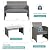 Vongrasig 4 Piece Patio Furniture Set Small Outdoor Wicker Rattan Front Porch Bistro Set Cushioned Patio Chairs Conversation Set with Glass Table for Lawn, Garden, Backyard, Balcony, Poolside (Grey)