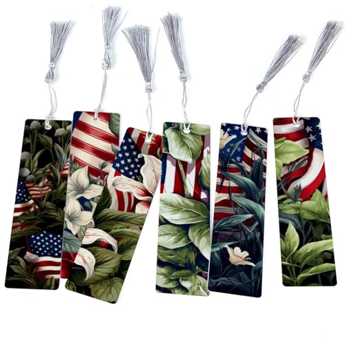 Marque-pages drapeau américain haut de gamme avec finitions pompons élégants