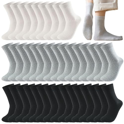 8-20 Pairs Crew Athletic Socks for Women Moisture Wicking Cushion Crew Socks for Sport Running Traveling