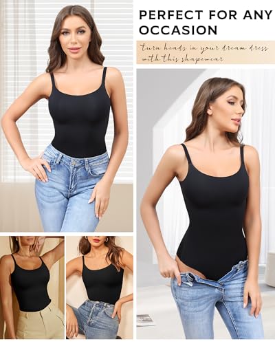 LEVAO Shapewear Bodysuits for Women Tummy Control Body Suits Seamless Sculpting Thong Body Shaper XS-XL4