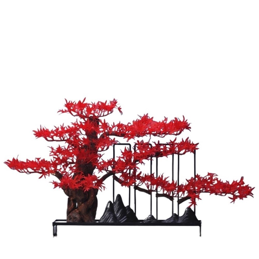 TEESONG Bonsai Tree Pot for Fake Tree Entrance Welcoming Pine Simulation Office Desktop Home Living Room Zen Hotel Sample Decorative Ornaments Greenery Decor(B)