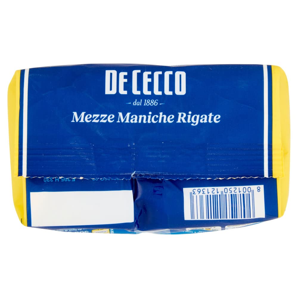 De Cecco Mezze Maniche Rigate n°136 - Pasta de trigo duro (500 g, 24 unidades)