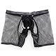 BIGFOX Herren Leder Boxershorts Netz Optik Farbe Schwarz, Wetlook sexy Unterwäsche, Slips Tanga mit offenem Schritt Ouvert Shorts (DE/NL/SE/PL, Alphanumerisch, XXL, Regular, Regular, schwarz)