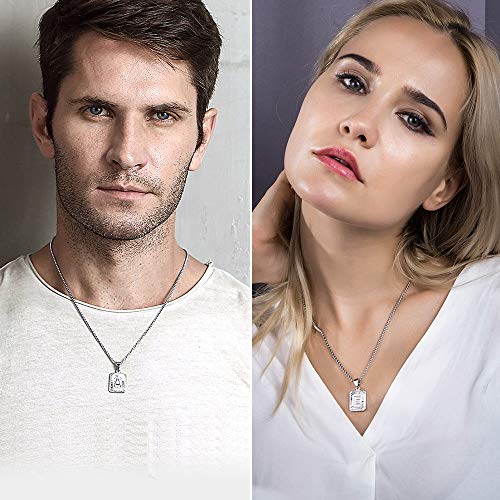 Trendsmax Initial Letter Pendant Necklace Mens Womens Capital Letter White Gold Plated A Z Stainless Steel Box Chain 22inch2