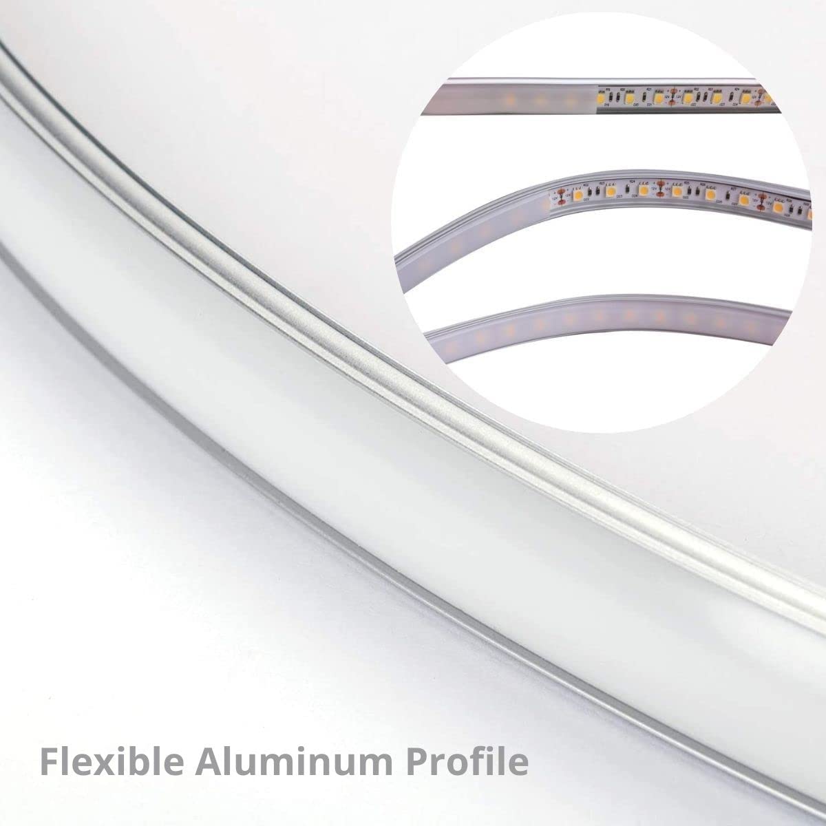JANDEI Flexibles Aluminiumprofil 3 M Für LED-Streifen – Zum Einputzen In Wände/Decken, Mit Silikondiffusor