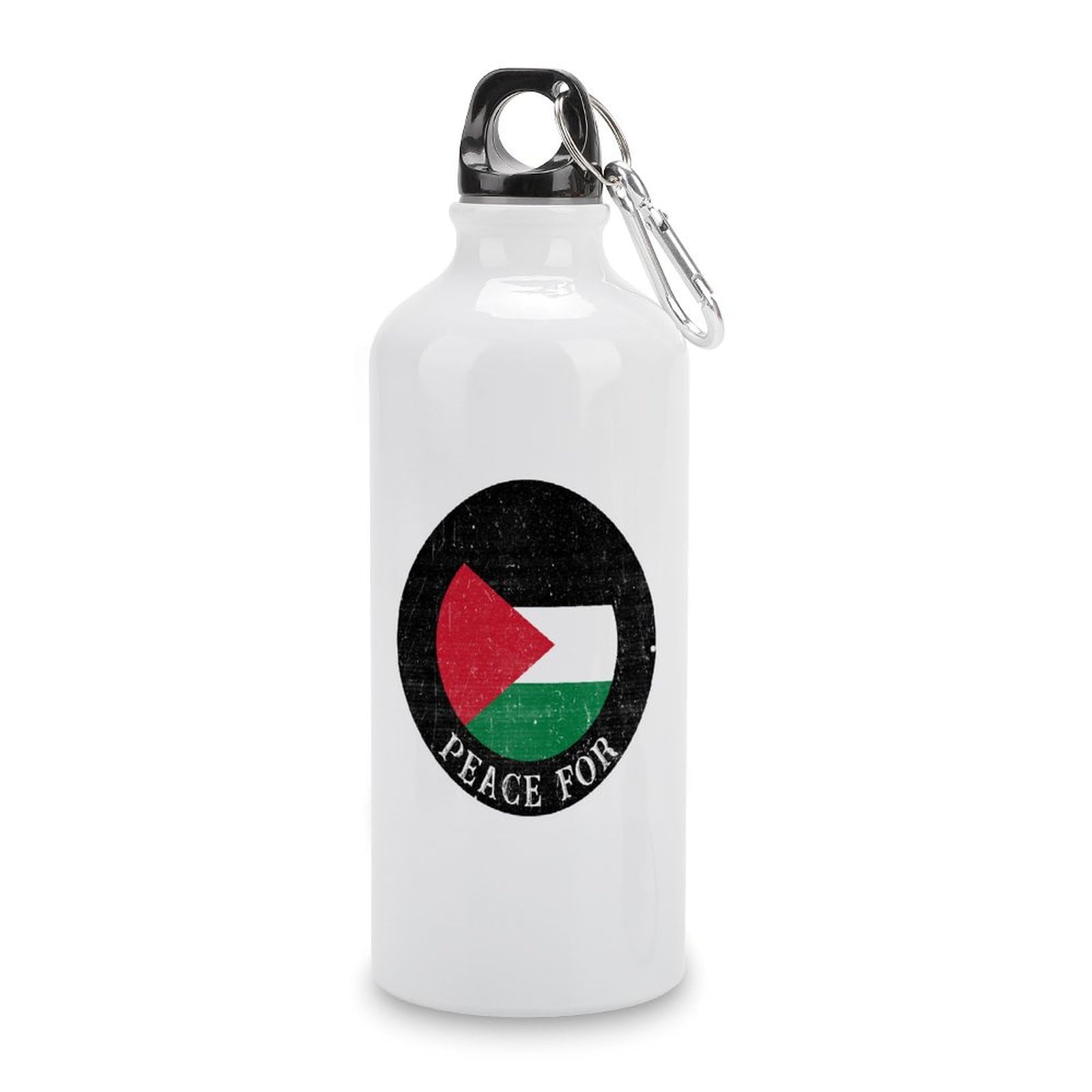 Palestine Flag Travel Sports Water Bottles Peace for Palestine Water Bottles Stainless Steel 20 OZ Insulated Cycling Water Bottle with Hanging Buckle for Sports And Travel