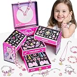 NewBandMo Jewelry Making Kit Toys for Girls 8-12, Bracelet Making Kit for Girls, DIY Craft Kits for Teen Girl Age 8 9 10, Christmas Birthday Gifts for Kids 8 10 11 12 Year Old Girl (Pink)