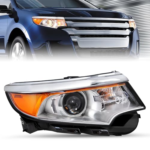 SOCKIR Headlight Assembly without Bulbs [Halogen Type] Fit for 2011 2012 2013 2014 Ford Edge Projector Headlamp Replacement (Right Passenger Side)