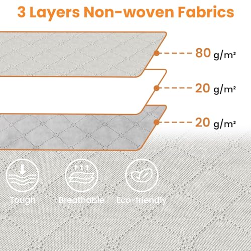 Image of Fab totes 24 Gallons Clothes Storage, Foldable Thick Fabric Blanket Storage Bags, Containers for Organizing Bedroom, Closet, Clothing, Comforter, Organization with Handle (10 Pack,Ivory)