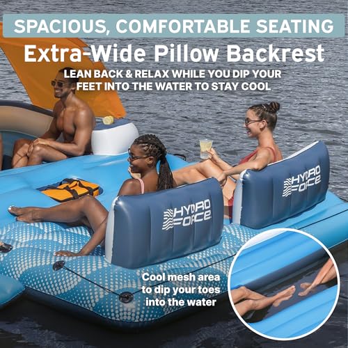 Image of Bestway CoolerZ Tropical Breeze Party Island, Large 6 Person Adult Inflatable Lounger Lake Float