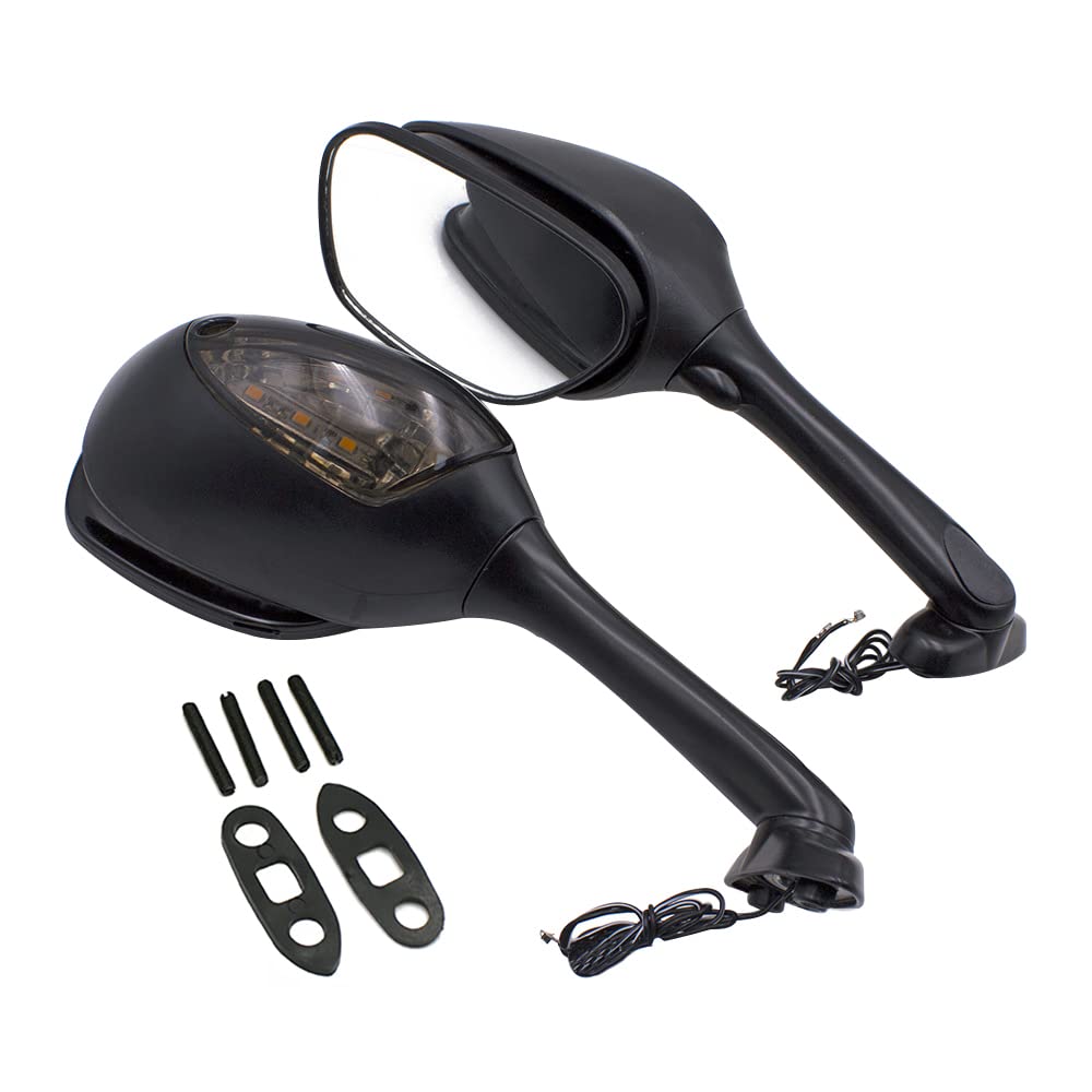 Riloer 1 paire de clignotants intégrés à LED pour moto S-uzuki GSXR1000 2005-2015 GSXR600 GSXR750 2006-2021, indicateurs de rétroviseurs latéraux étanches