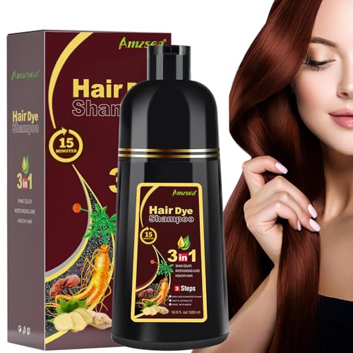 3 en 1 Champú instantáneo para teñir el cabello gris, natural, negro, para hombres y mujeres (Dark Brown)