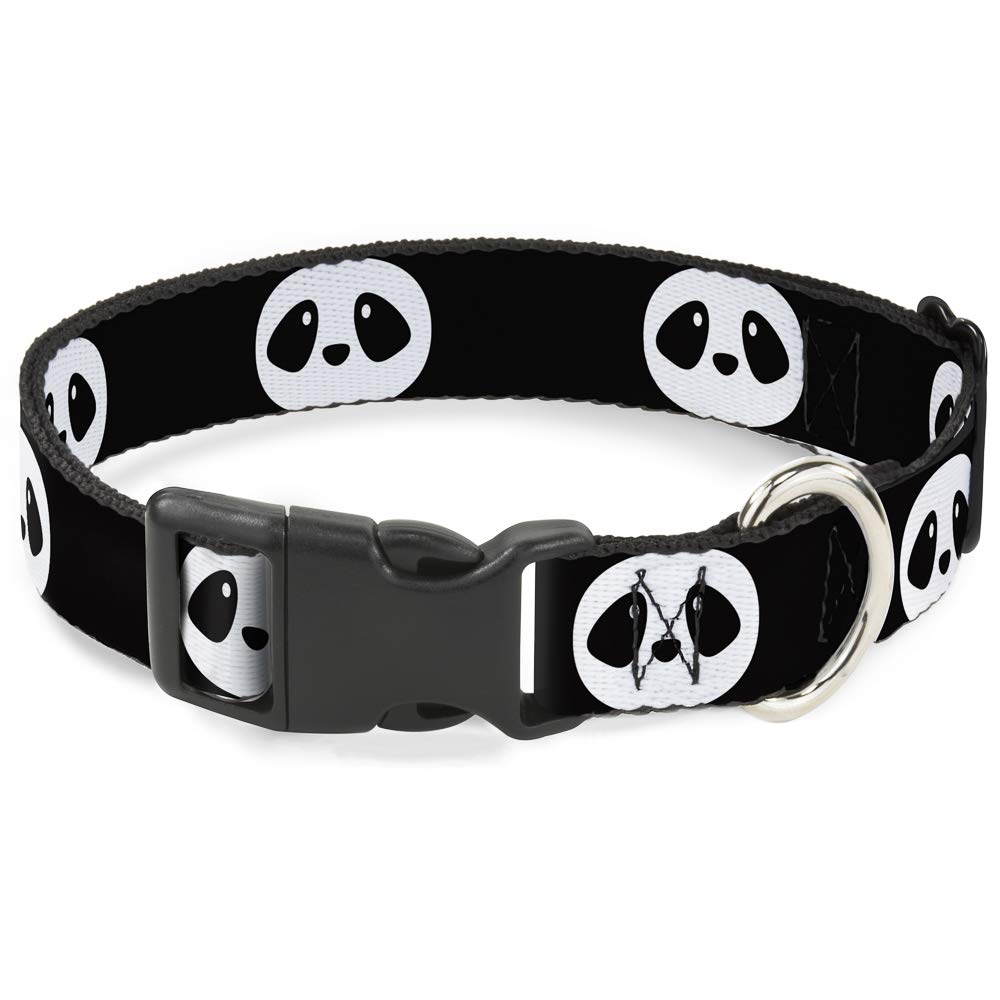Collar de panda negro y blanco para paseos cómodos y seguros en cachorros de razas pequeñas