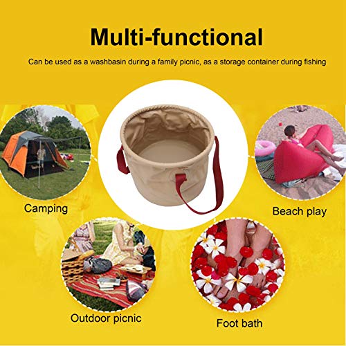 Recipiente de armazenamento com balde dobrável Fácil de armazenar Lavatório multifuncional Piqueniqu