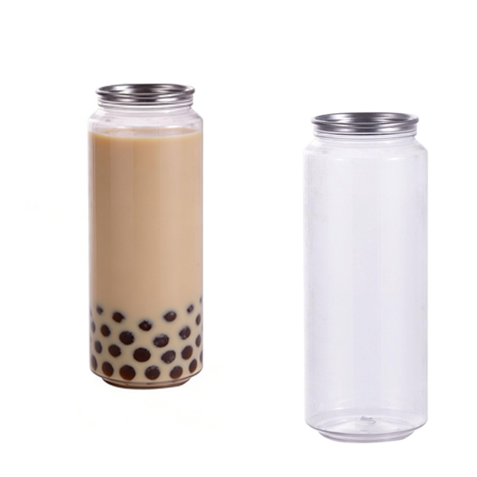 Pack De 100/200 Botellas De Plástico Pet Con Tapa, Formato Lata, 55mm De Diámetro, Capacidades: 250ml, 300ml Y 500ml. Envases Para Batidos, Café, Cerveza O Zumo De Manzana 500ml/6.7in(100sets)